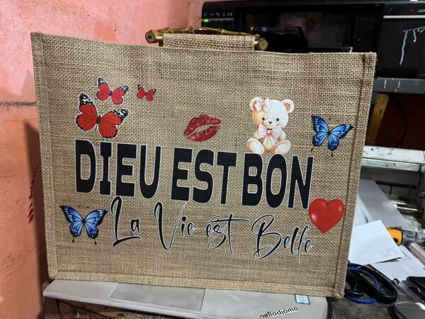 Sac cabas personnalisé en toile de jute