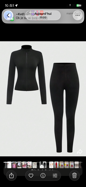 Ensemble de sport noir femme