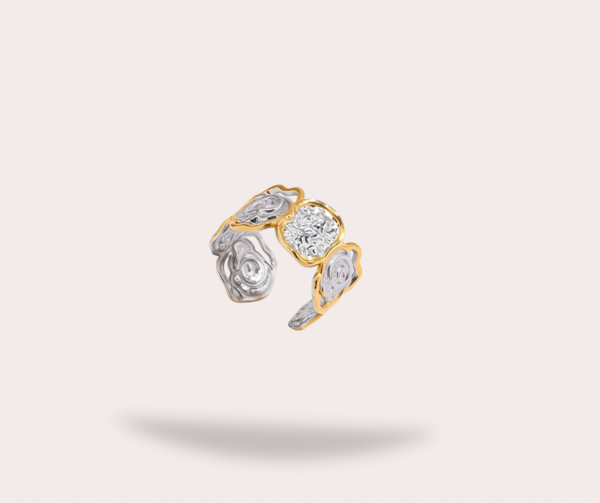 Bague en or bicolore élégant