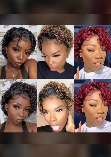 Perruque Bouclée Courte Naturelle