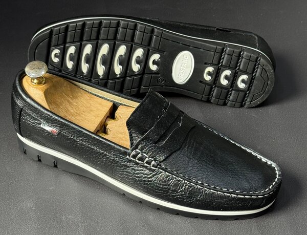 Mocassins en cuir noir élégants