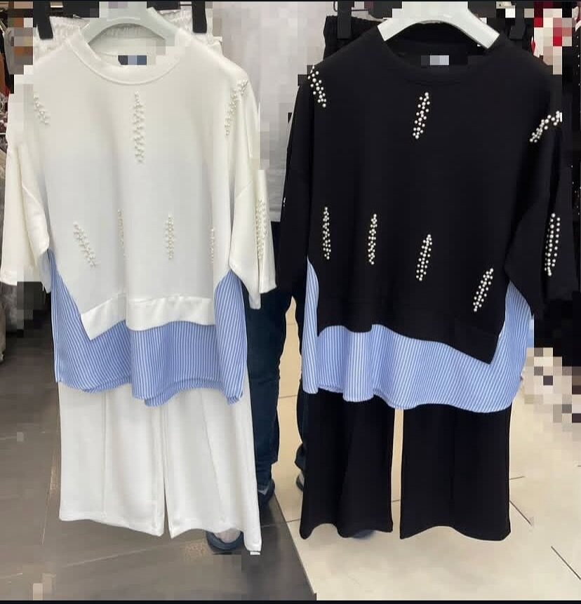 Ensemble décontracté perlé femme