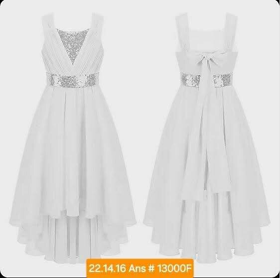 Robe blanche fluide fille a st