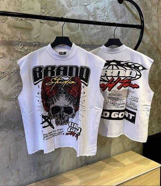 T-shirt sans manches graphique blanc