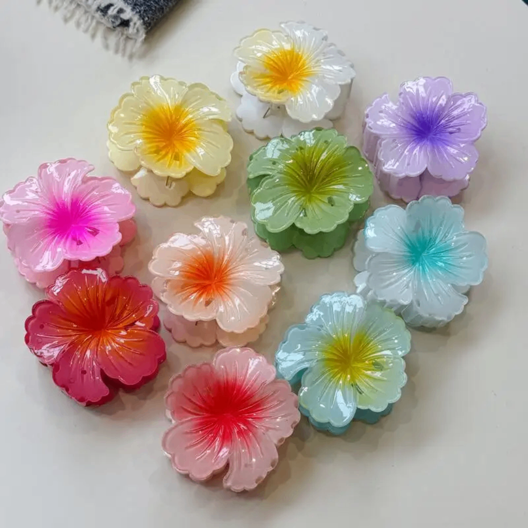 Pinces à cheveux fleurs colorées