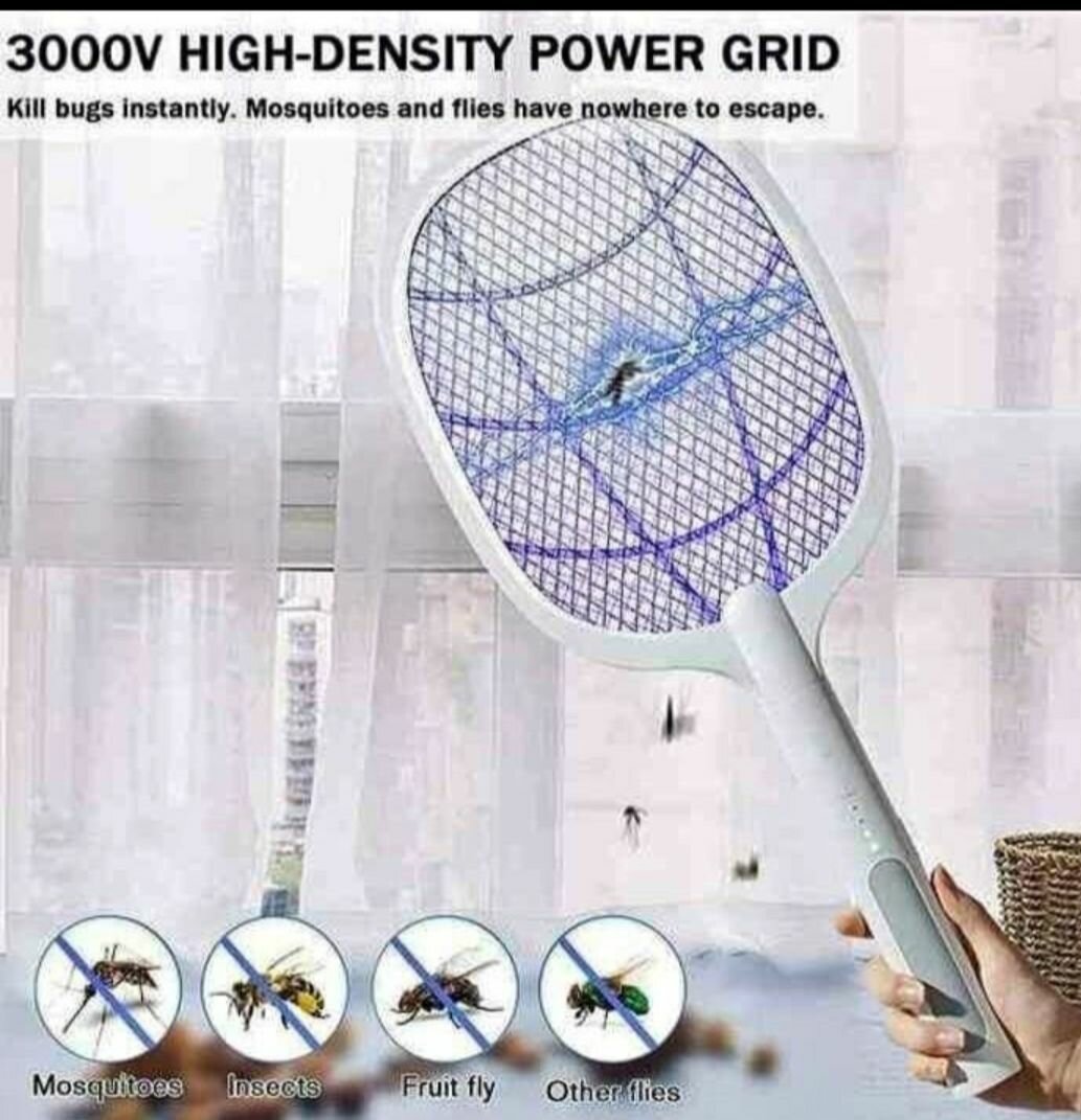 Raquette anti-moustiques électrique