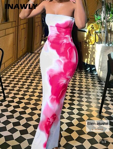 Robe longue à fleurs élégante