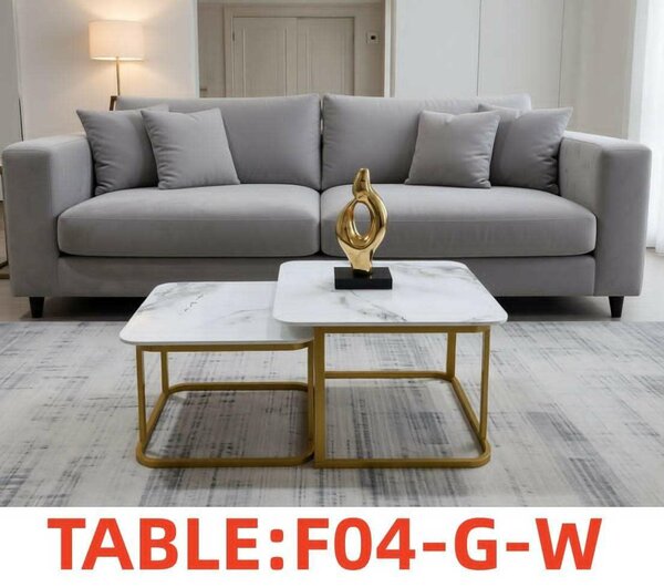 Table basse marbre dorée