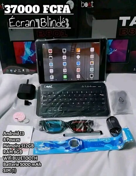 Tablette Android 13 Beot 8 Pouces - 512Go - Wi-Fi - Bluetooth