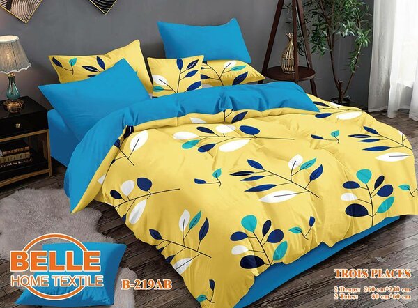 Deux draps de 3 places et deux taies d'oreillers