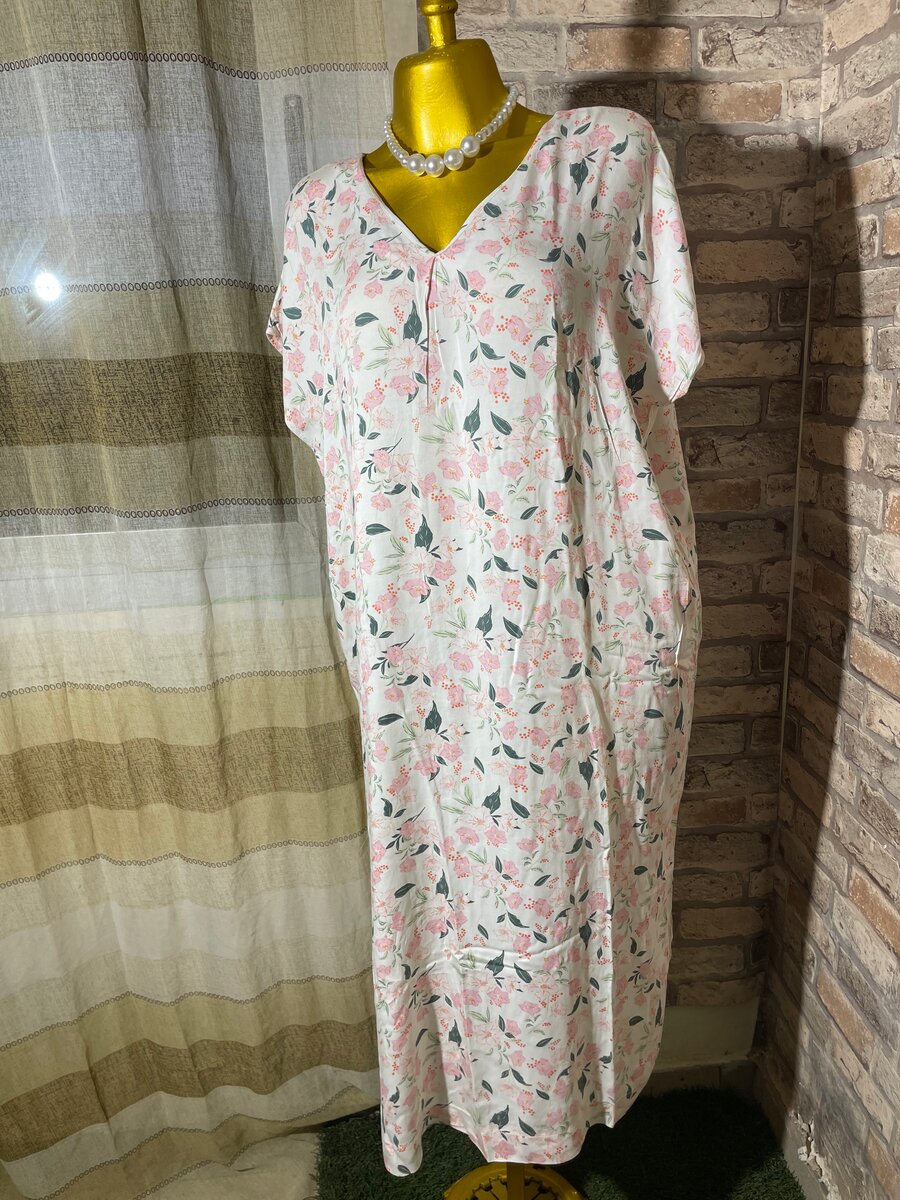 Robe longue fleurie en coton