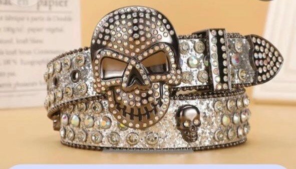 Ceinture strass tête de mort