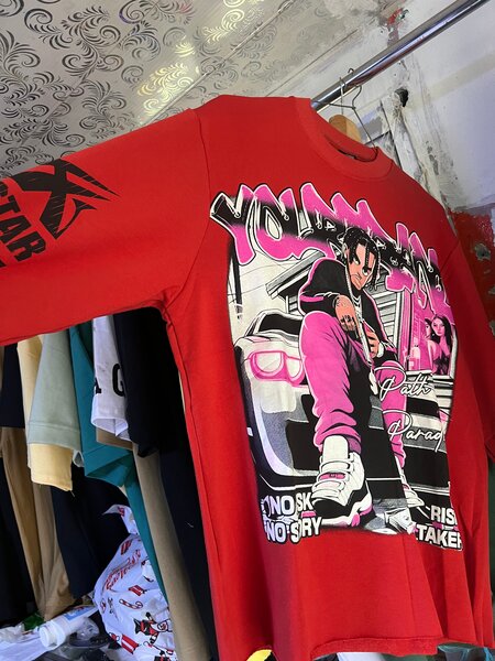 Graphic Red Long-Sleeve Tee