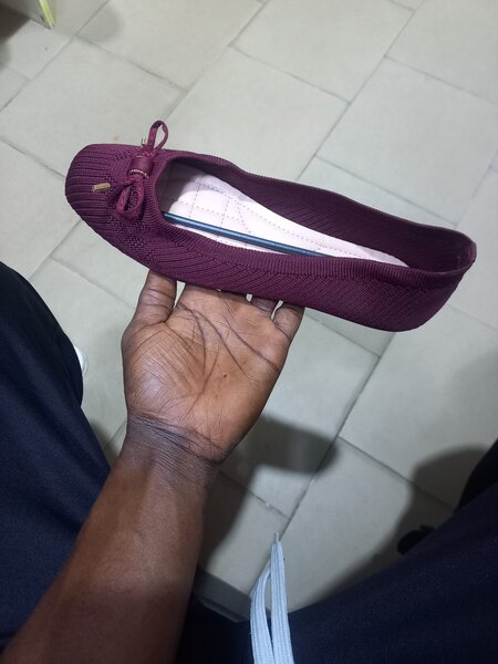 Ballerines en toile bordeaux