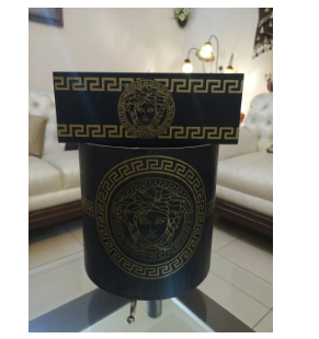 Round Dust Bin Set with Versace Logo