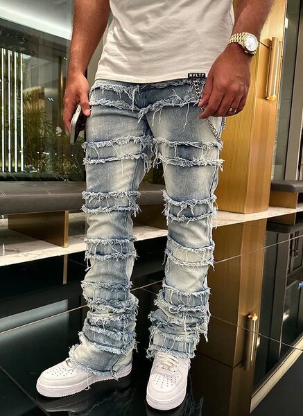 Jeans homme décontractés brodés