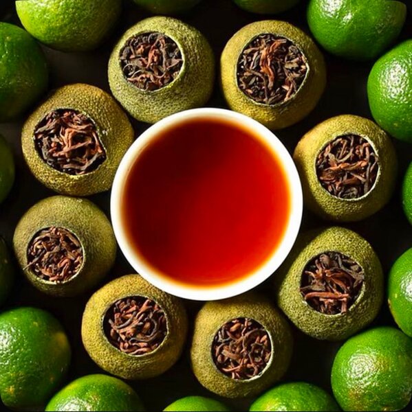 Шу Пуэр в зеленом мандарине