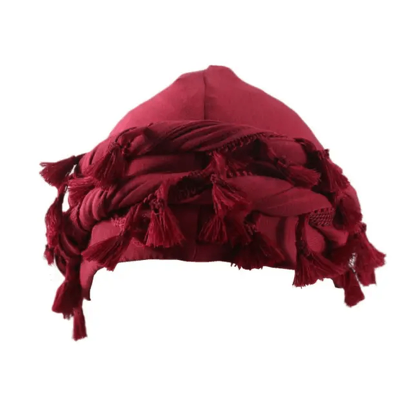 Bonnet de nuit en soie rouge