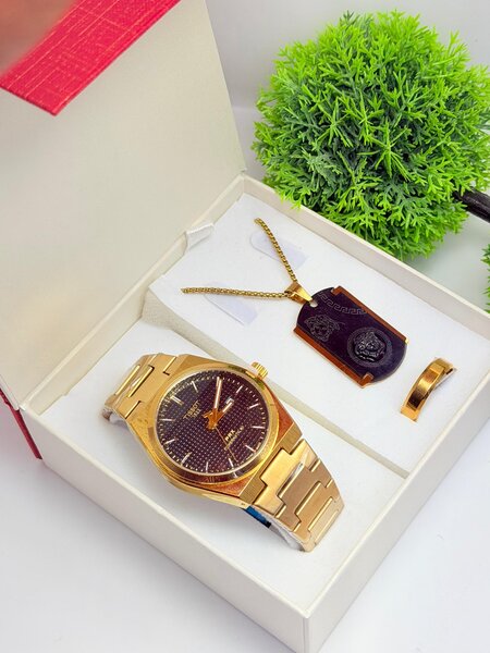 Montre homme avec collier et bague