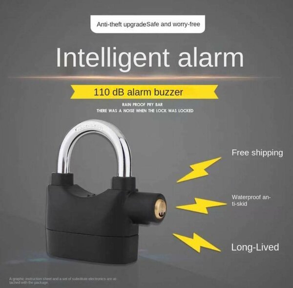 Cadenas de sécurité avec alarme 110DB
