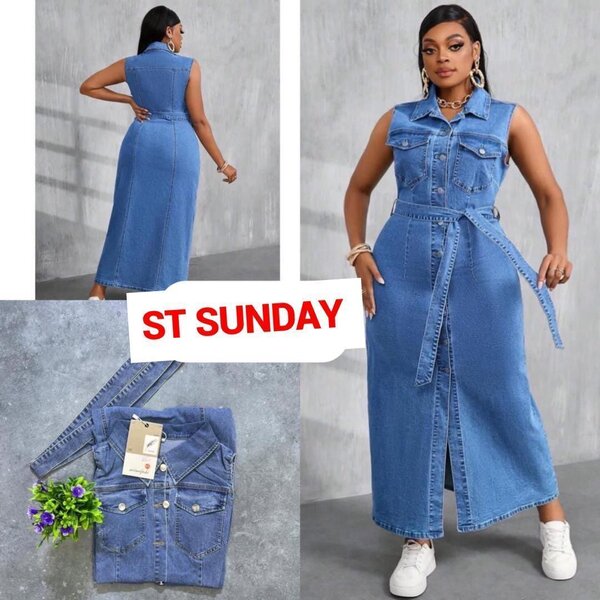 Robe en jean sans manches