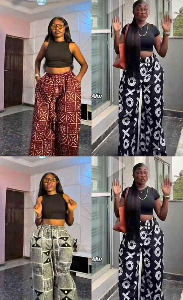 Pantalons larges en wax coloré