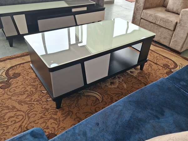 Modern White Coffee Table with Storage