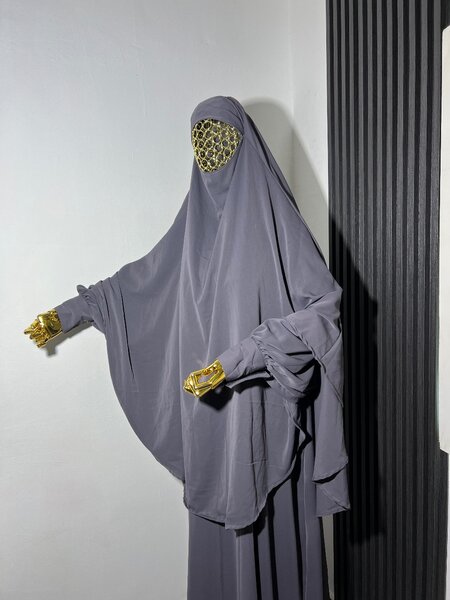 Abaya élégante gris ample
