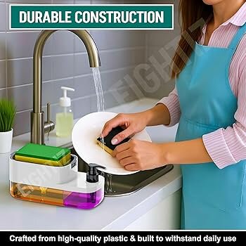 Distributeur de savon avec éponge pour cuisine