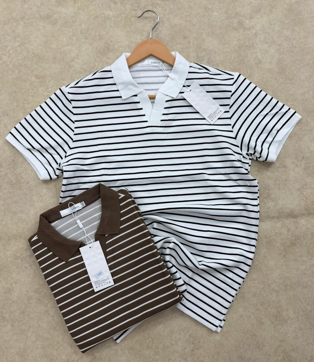 Polo à Rayures Hommes Élégant