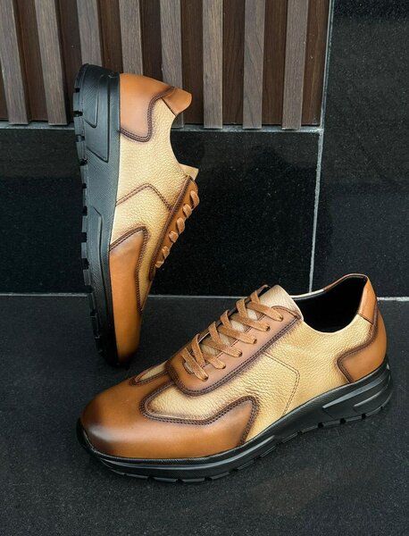 Chaussures homme en cuir marron