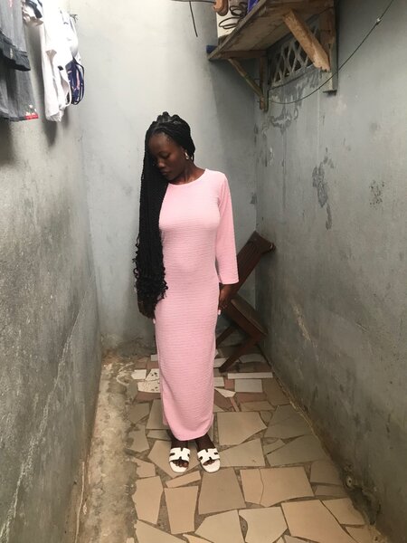 Robe longue rose élégante