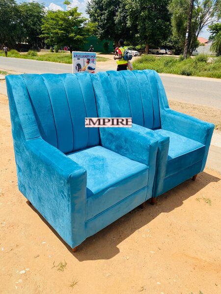 Blue upholstered chair