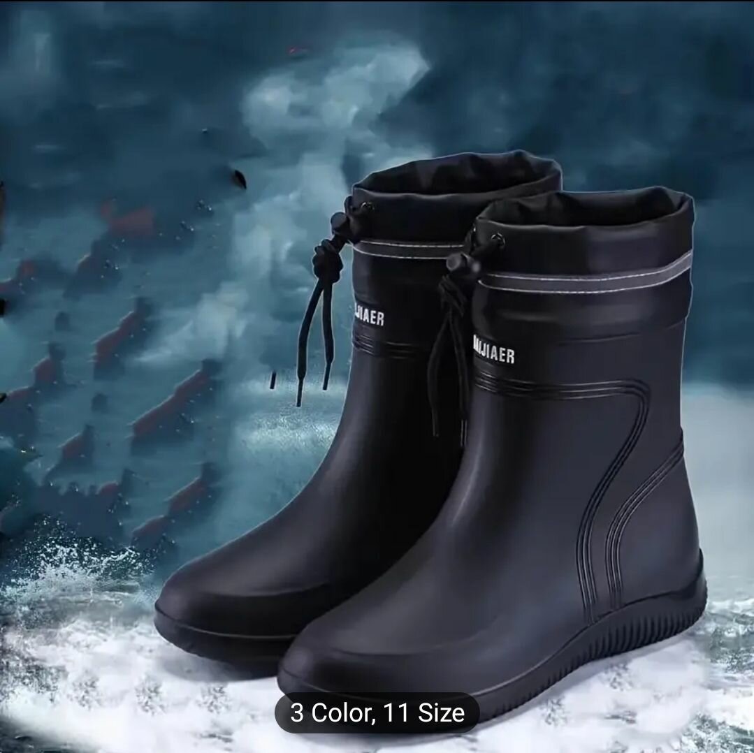 Rain Boots, Drawstring Rain Shoes, Unisex
