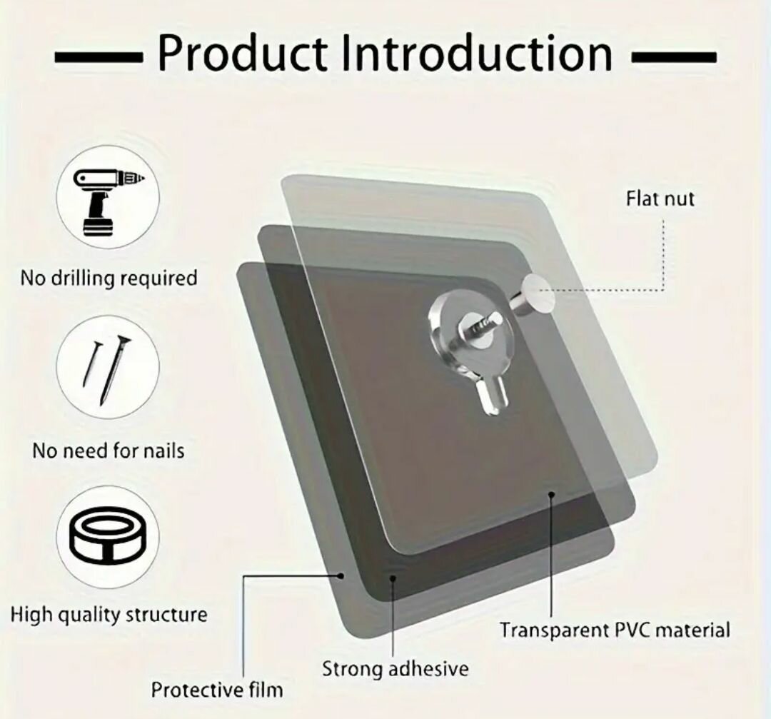 Crochets Adhésifs Muraux 5 Pièces