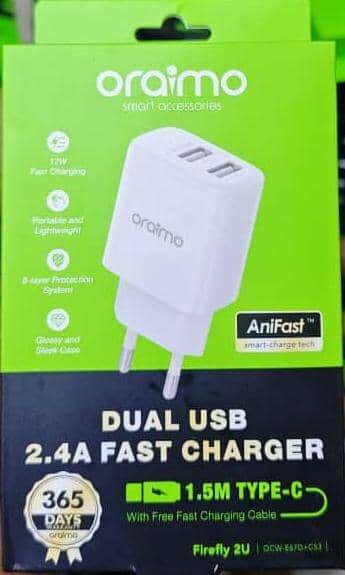 Oraimo Chargeur Rapide 2.4A