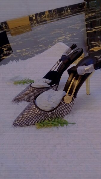 ROYAL BLACK VERSACE STILETOES