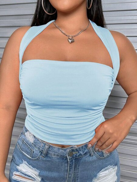 Top court turquoise élégant