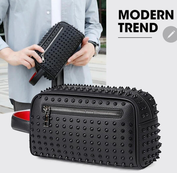 Sacoche homme à clous élégante