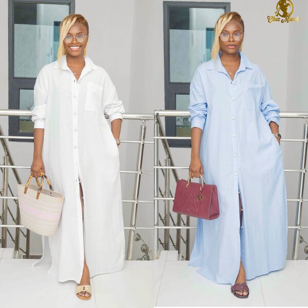 Longue robe chemise pour femmes