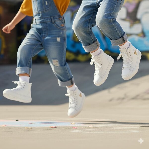 Baskets enfant confort blanc