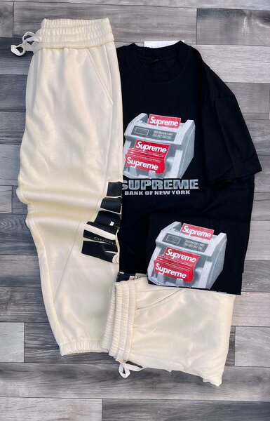 Ensemble survêtement Supreme noir et blanc
