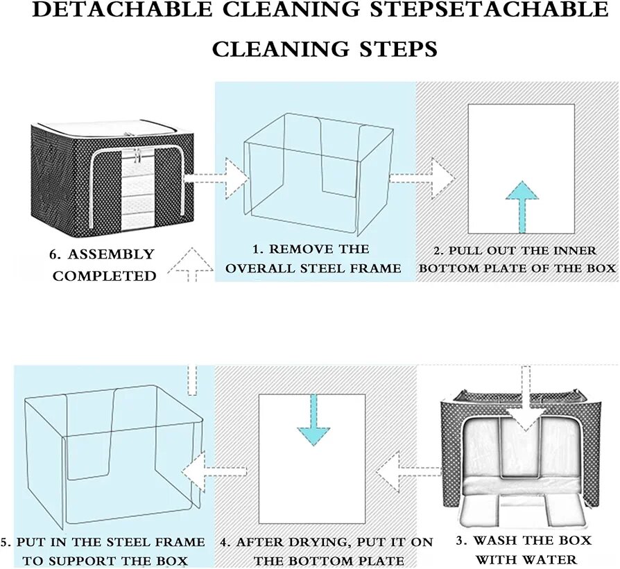 100L Large-Capacity Foldable Storage With Steel Frame