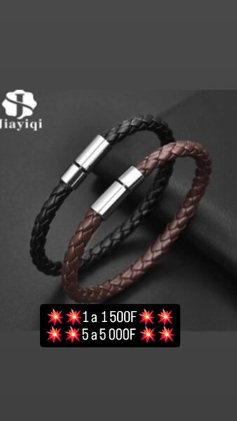 Bracelet en cuir tressé