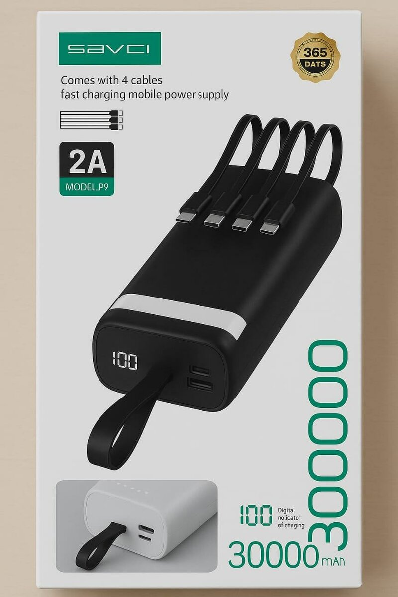 Powerbank 4 câbles très puissa