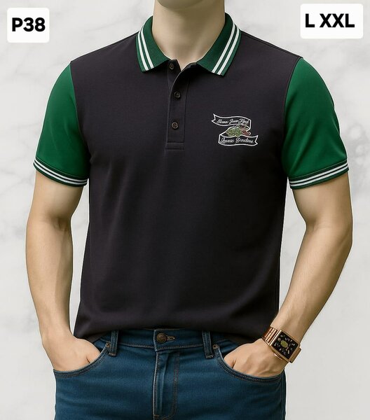 Polo élégant en coton glacé