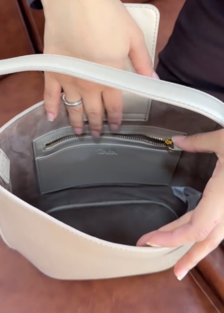 Элегантная сумка от ZARA бежевая