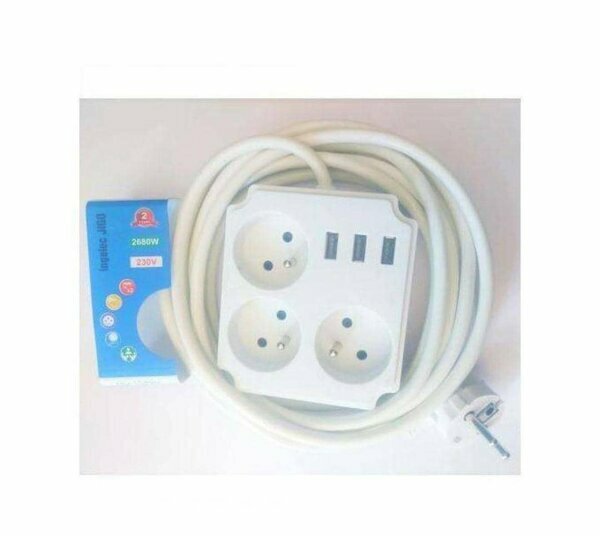 Multiprise blanche avec USB