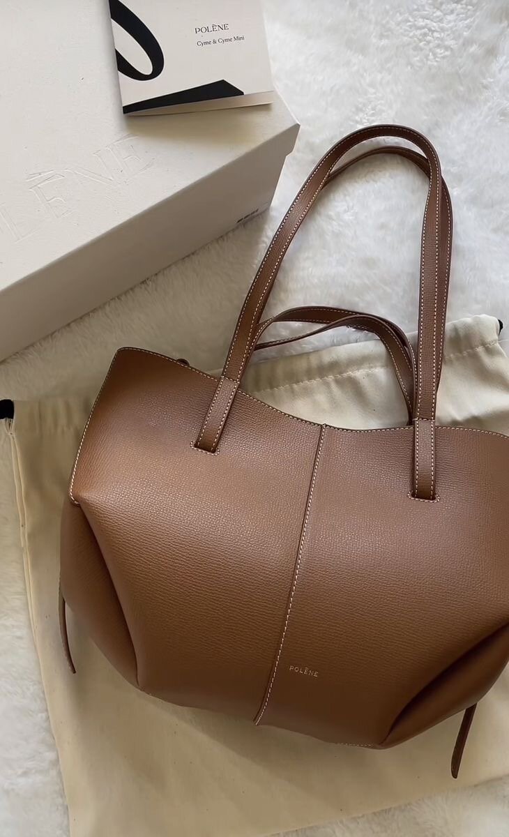 Sac à main Polène cuir brun