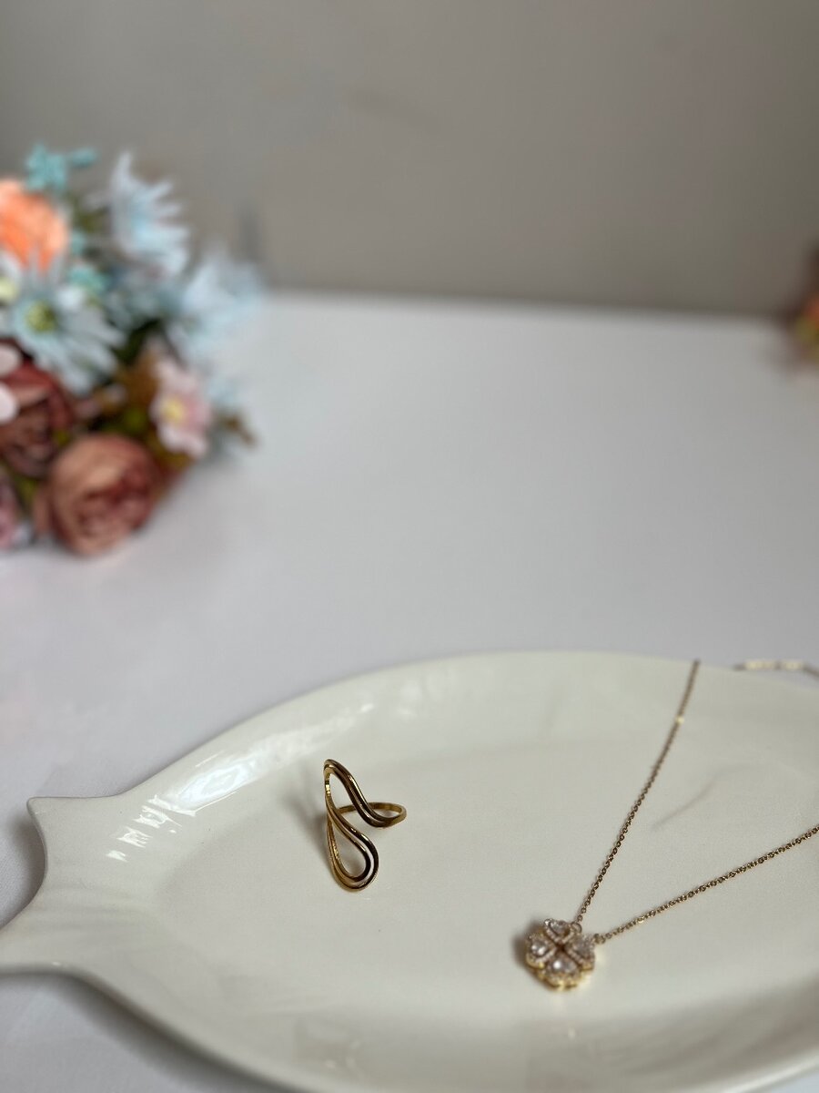 Necklace and statement ring